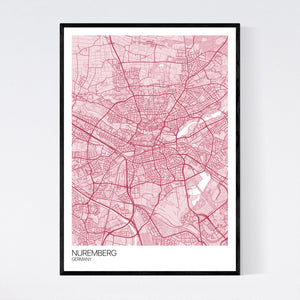 Nuremberg City Map Print