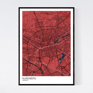 Nuremberg City Map Print