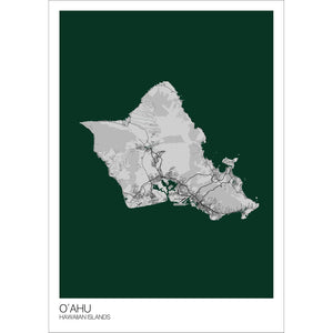 Map of Oʻahu, Hawaiian Islands