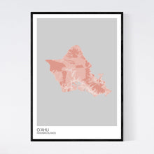 Load image into Gallery viewer, Oʻahu Island Map Print