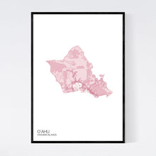 Load image into Gallery viewer, Oʻahu Island Map Print