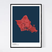 Load image into Gallery viewer, Oʻahu Island Map Print