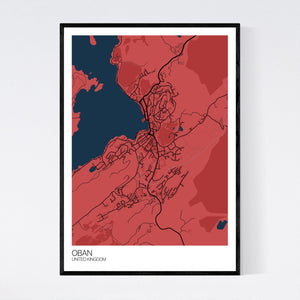 Oban City Map Print