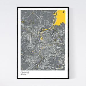 Odense City Map Print