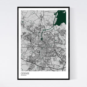 Odense City Map Print