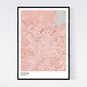 Odense City Map Print