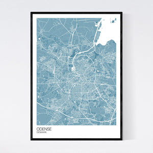 Odense City Map Print