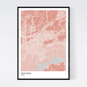 Okayama City Map Print