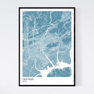 Okayama City Map Print