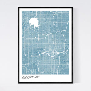 Oklahoma City City Map Print