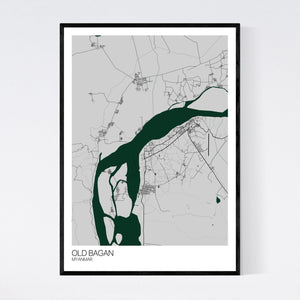Old Bagan City Map Print