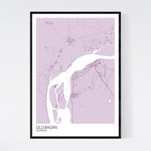 Old Bagan City Map Print