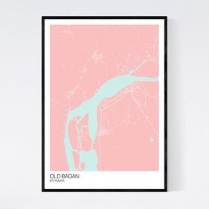 Old Bagan City Map Print