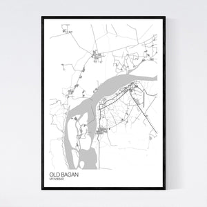 Old Bagan City Map Print