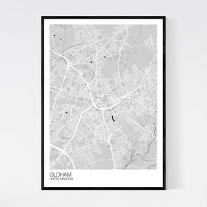Oldham City Map Print