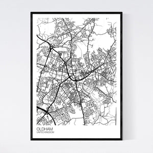 Map of Oldham, United Kingdom