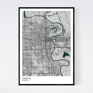 Omaha City Map Print