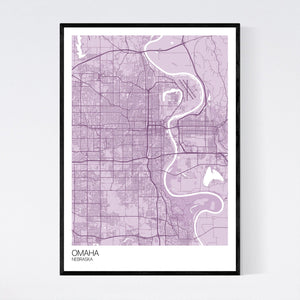 Omaha City Map Print