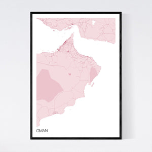 Oman Country Map Print