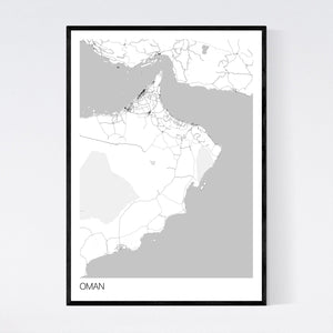 Oman Country Map Print