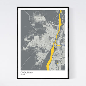 Omdurman City Map Print