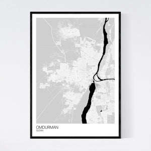 Omdurman City Map Print