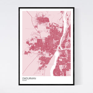 Omdurman City Map Print