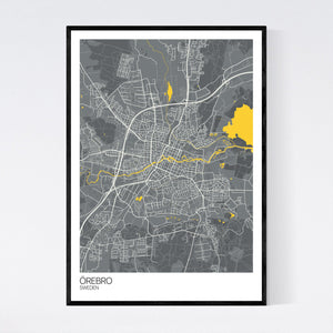 Örebro City Map Print