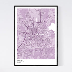 Örebro City Map Print