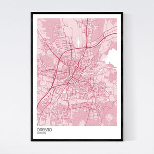 Örebro City Map Print