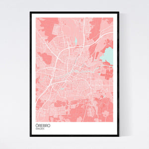 Örebro City Map Print