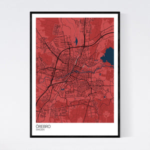 Örebro City Map Print