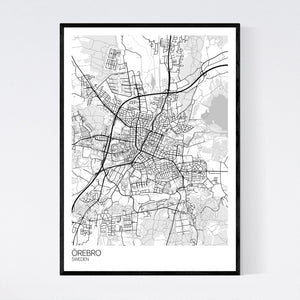 Örebro City Map Print