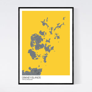 Orkney Islands Island Map Print