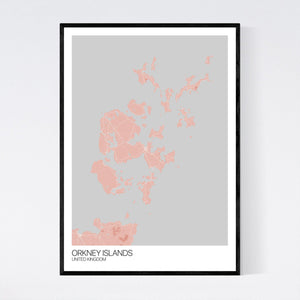 Orkney Islands Island Map Print