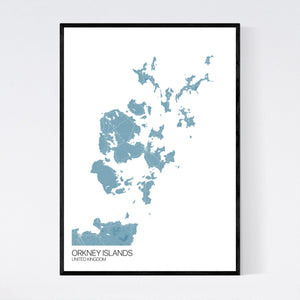 Orkney Islands Island Map Print