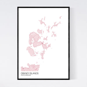 Orkney Islands Island Map Print