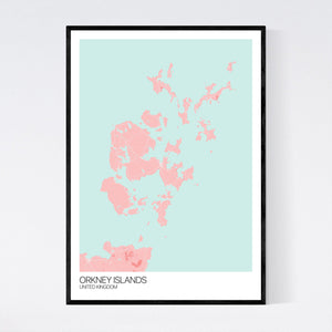 Orkney Islands Island Map Print