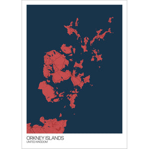 Map of Orkney Islands, United Kingdom