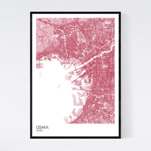 Osaka City Map Print