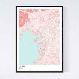 Osaka City Map Print