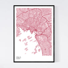 Load image into Gallery viewer, Oslo City Map Print