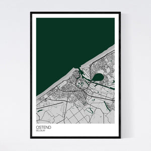 Ostend City Map Print