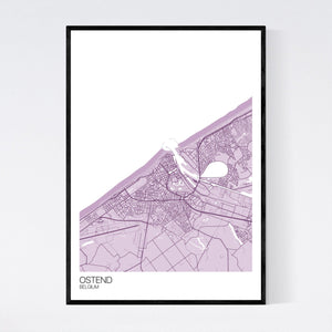 Ostend City Map Print