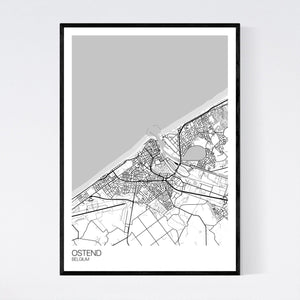 Ostend City Map Print