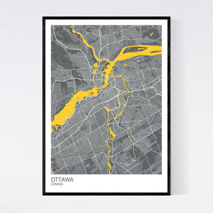 Ottawa City Map Print