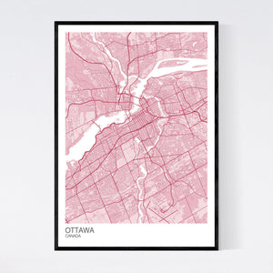 Ottawa City Map Print