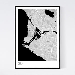 Oulu City Map Print