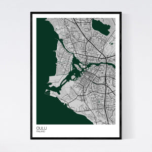 Oulu City Map Print