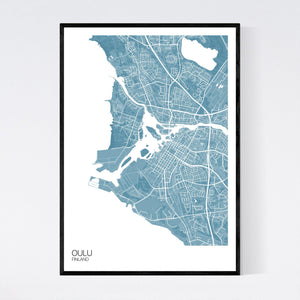 Oulu City Map Print